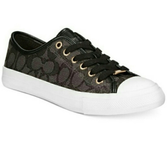 Coach Shoes - 💕EUC Coach "Empire" black canvas sneakers